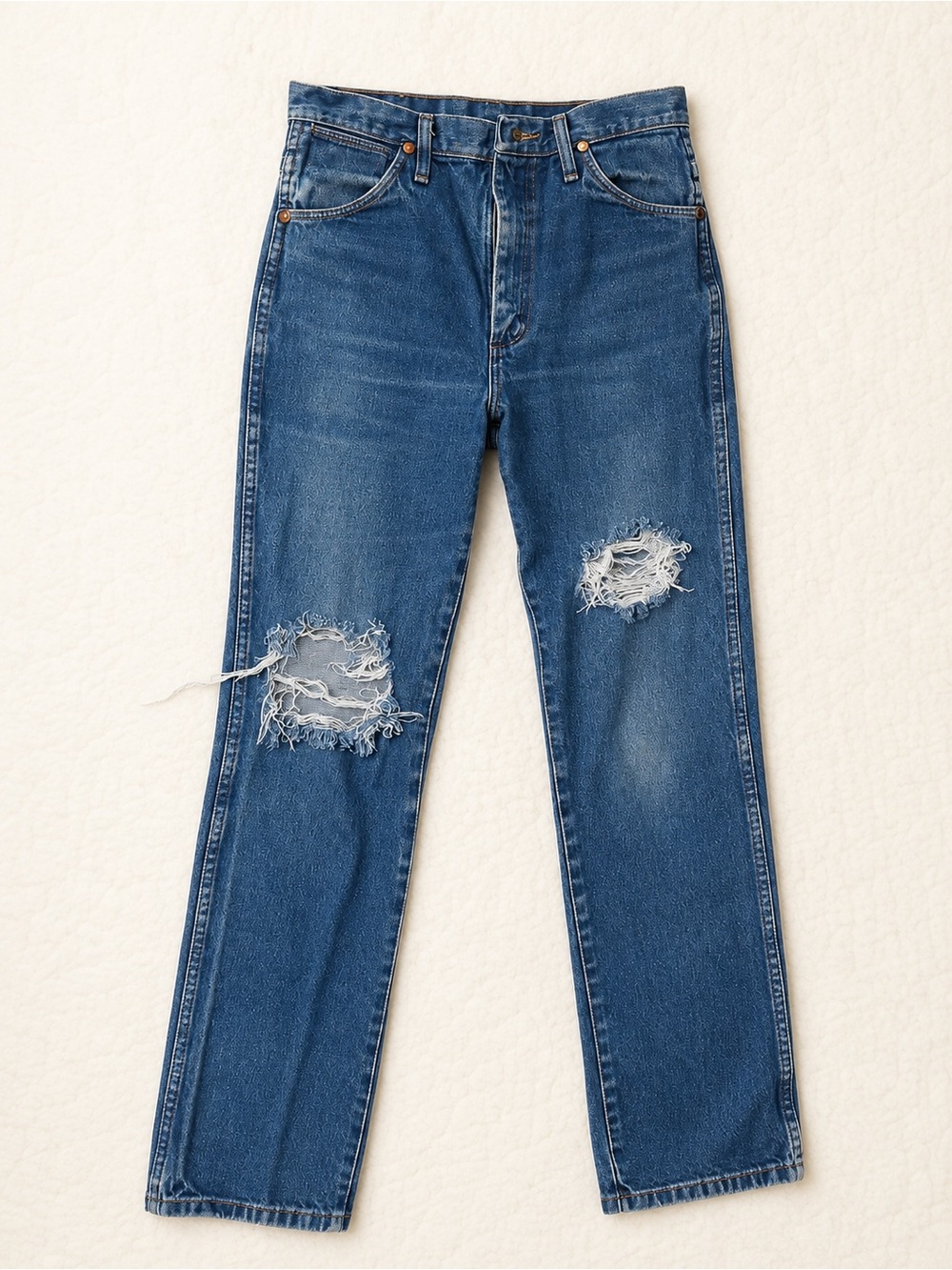 Vintage Wrangler Distressed Jeans 30x32 Western Denim Made in Mexico
